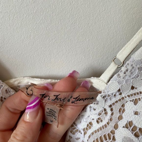 For Love & Lemons Rosemary White Lace Midi Dress Sz M - Picture 9 of 10